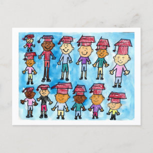 Cartão Postal De Festividades Filhos de Cartão de Graduação