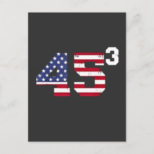 Cartão Postal De Festividades Fique com 45 Pro Trump USA Flag 4 de 4 de julho