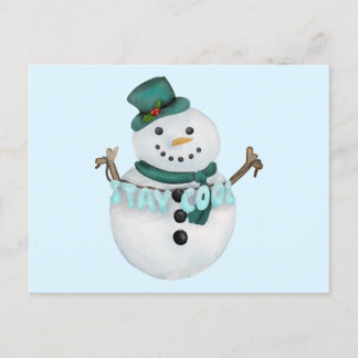 Cartão Postal De Festividades Fique Legal Snowman