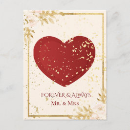 Cartão Postal De Festividades First Valentine Mr and Mrs Card
