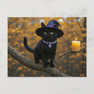 Cartão Postal De Festividades Fita de Velas Negra do Halloween