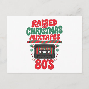Cartão Postal De Festividades Fitas de Natal dos Anos 80 Cassete Retro