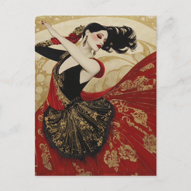 CARTÃO POSTAL DE FESTIVIDADES FLAMENCO DANCER #2 (Frente)