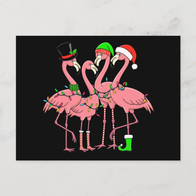 Cartão Postal De Festividades Flamingo Felry Natal Engraçado Flamingo Lover Gift (Frente)