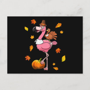 Cartão Postal De Festividades Flamingo   Flamingo Dia de Ação de Graças Hallowee