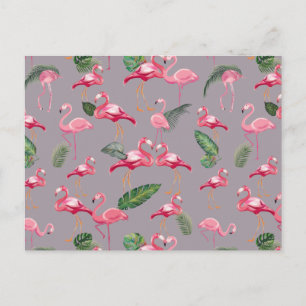 Cartão Postal De Festividades Flamingos Amam o Padrão 6