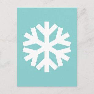 Cartão Postal De Festividades Floco de neve azul