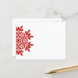 Cartão Postal De Festividades Floco de neve elegante (Cranberry)
