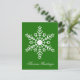Cartão Postal De Festividades Floco de neve em verde (Em pé/Frente)