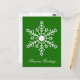 Cartão Postal De Festividades Floco de neve em verde (Frente/Verso In Situ)