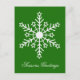 Cartão Postal De Festividades Floco de neve em verde (Frente)