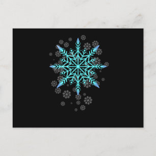 Cartão Postal De Festividades Floco de neve retrô para mulheres