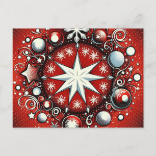 Cartão Postal De Festividades Flocos de neve