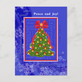 Cartão Postal De Festividades Flocos de neve da árvore do Xmas dos poemas
