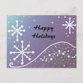 Cartão Postal De Festividades Flocos de Neve Dançantes