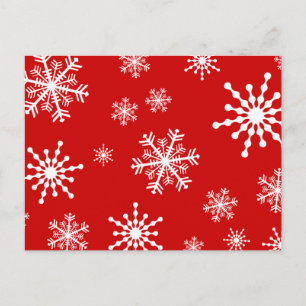 Cartão Postal De Festividades Flocos de Neve de Feriado