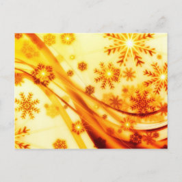 Cartão Postal De Festividades Flocos de neve de Natal ouro