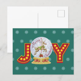 Cartão Postal De Festividades Flocos de neve do globo natal vintage