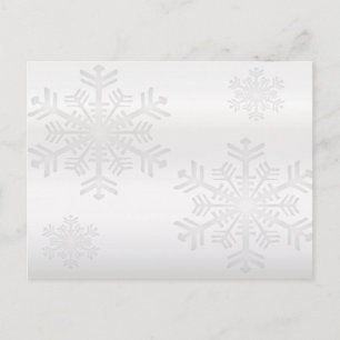 Cartão Postal De Festividades Flocos de Neve Prateados 1 - Cartão de Boas Festas