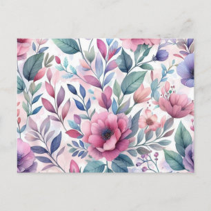 Cartão Postal De Festividades Flor colorido sem costura