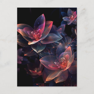 Cartão Postal De Festividades Flor de Lótus Cósmico Celestial em Floração