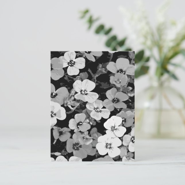 Cartão Postal De Festividades Flor Vermelha de Cores Aquáticas 2 (Em pé/Frente)