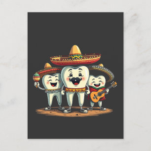 Cartão Postal De Festividades Floral Dental Engraçado Cinco De Mayo