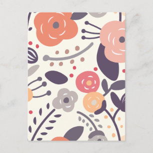 Cartão Postal De Festividades Floral minimalista