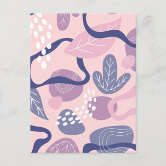 Cartão Postal De Festividades Floral roxo mínimo