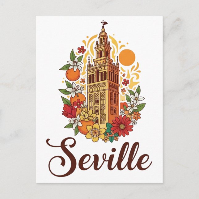 Cartão Postal De Festividades Flores De Espanha Sevilha (Frente)