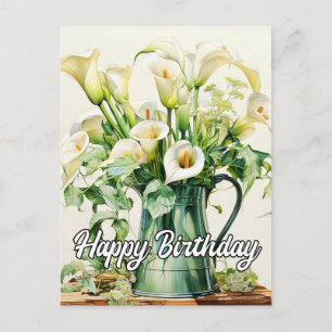Cartão Postal De Festividades Flores De Lily Calla, Recheadas Fresosamente