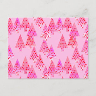 Cartão Postal De Festividades Flores de Natal modernas - rosa pastoso