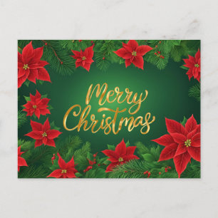 Cartão Postal De Festividades Flores de Poinsettia Vermelha Natal, Sucursais de 