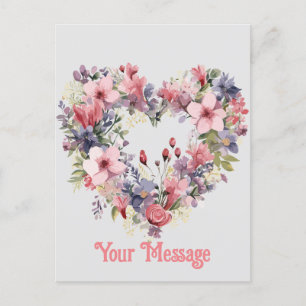 Cartão Postal De Festividades Flores de primavera Personalizáveis em Forma de Co