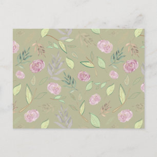 Cartão Postal De Festividades Flores Festivas De Aquarelas 5