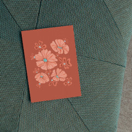 Cartão Postal De Festividades Flores Hippie: Obra de Arte Abstrata do Poder das 