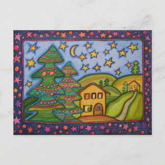 Cartão Postal De Festividades Floresta do Natal