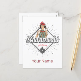 Cartão Postal De Festividades Floresta Negra Baden-Württemberg Alemanha Vintage