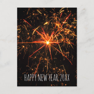Cartão Postal De Festividades Fogos de Artifício de FELIZ ANO NOVO