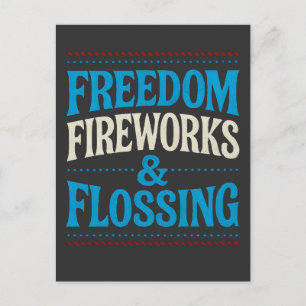 Cartão Postal De Festividades Fogos de artifício livres e dentista dentário de f