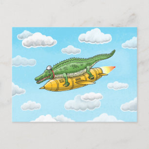 Cartão Postal De Festividades Foguete