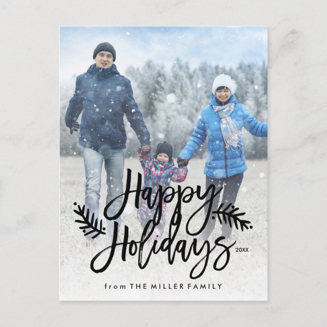 Cartão Postal De Festividades Folga de Feriados Felizes Foto para Cheio Chic (Frente)