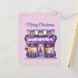 Cartão Postal De Festividades Folha de aquarela de Natal adicionar texto Feriado