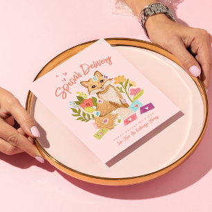 Cartão Postal De Festividades Folha e Dia de os namorados Floral Cuja Entrega Es