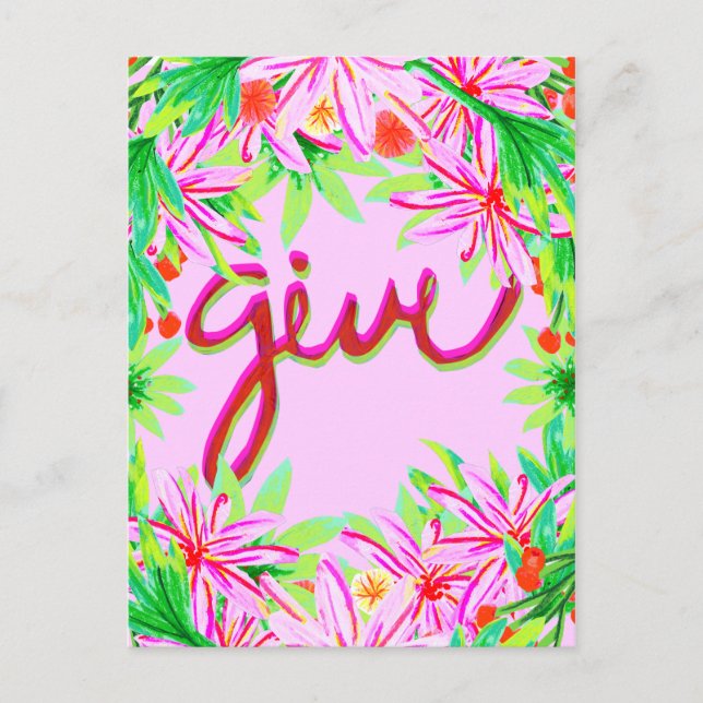 Cartão Postal De Festividades Folhagem de Natal - Dê (Frente)