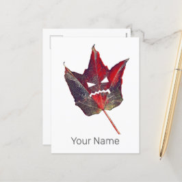 Cartão Postal De Festividades Folhagem do outono de Halloween Foliage Folha de F