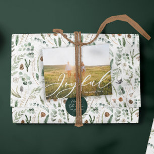 Cartão Postal De Festividades Folhagem mínima moderna 1 fotografar guião elegant