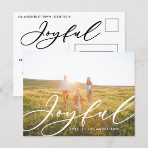 Cartão Postal De Festividades Folhagem mínima moderna 1 fotografo holi elegante