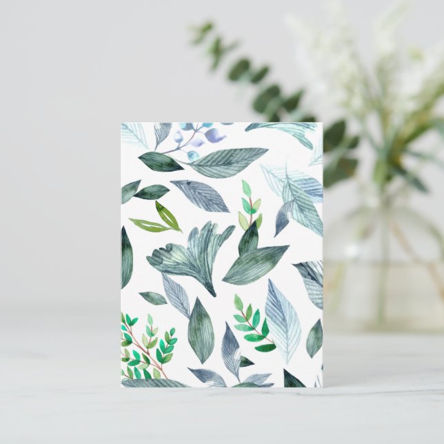 Cartão Postal De Festividades Folhas de caída de cor aquosa 11 (Em pé/Frente)