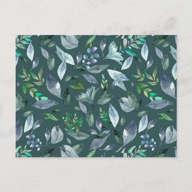 Cartão Postal De Festividades Folhas de cor aquosa 5 (Frente)